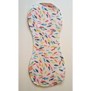 Baby Flannel Burp Cloth Contoured Cotton Double Layer Handmade Fish Pink Back